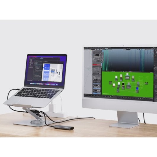 Conceptronic Soporte Portátil Docking USB-C 7 En 1 100W USD PD/HDMI/USB-Ax2/SD/USB-C/TF/Micro SD Base Giratoria 360° Ino