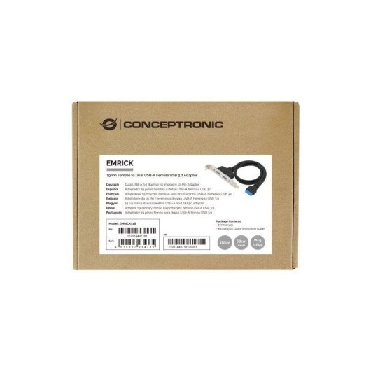 Interner USB 3.0 19-Pin-Adapter zu dual USB-A 3.0 Ports Schwarz