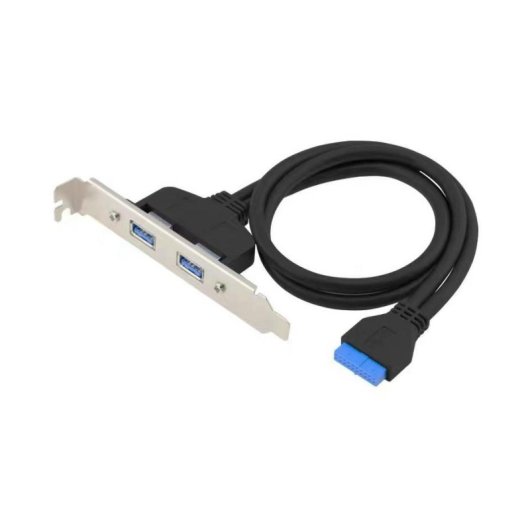 Interner USB 3.0 19-Pin-Adapter zu dual USB-A 3.0 Ports Schwarz