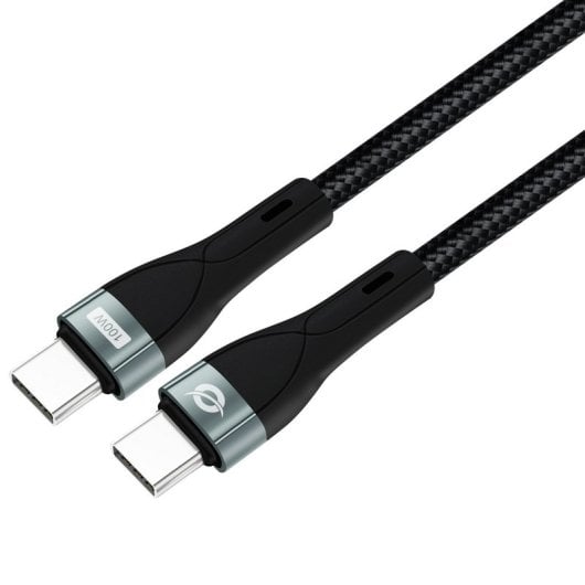 Conceptronic Cable de Carga Rápida USB-C PD 3.0 100W 20V/5A 480Mbps con Chipset E-Mark 1.2m Negro
