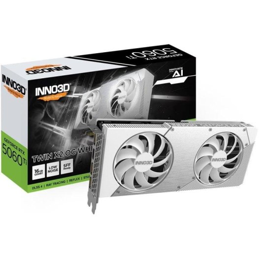 Scheda Grafica Inno3D GeForce RTX 5060 Ti TWIN X2 OC Reflex 2 16GB GDDR7 DLSS4 RTX AI Ray Tracing avanzato
