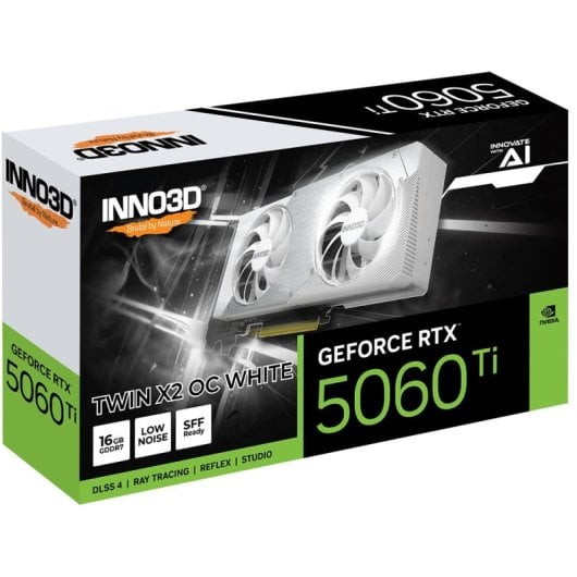 INNO3D GeForce RTX 5060 Ti TWIN X2 OC 16 GB GDDR7 Reflex 2 RTX AI DLSS4 Bianco