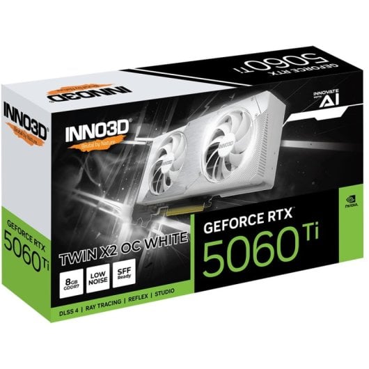 INNO3D GeForce RTX 5060 Ti TWIN X2 OC 8GB GDDR7 Reflex 2 RTX AI DLSS4 Blanca