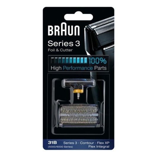 Cabeça de Barbear Facial Braun Serie 3 31B Preto 1 Lâmina