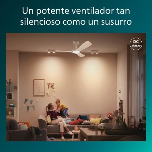 Ventilateur de plafond Philips avec lumière et télécommande 35 W Blanc