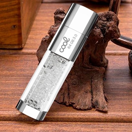 Clé USB 3.0 Cool Crystal 64 Go Blanc