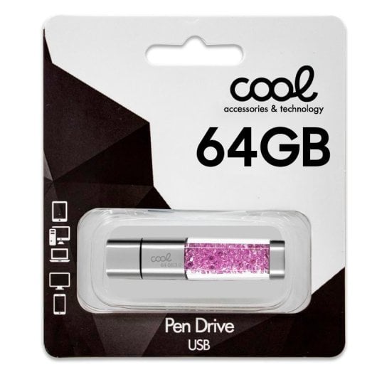 Cool Crystal Pen Drive USB 3.0 64GB Rosa