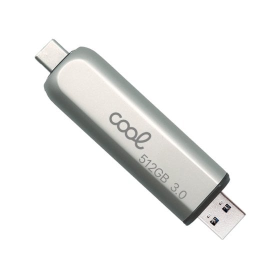 Cool Pen Drive USB 3.0 512GB Tipo-C / USB (2 en 1) Plata