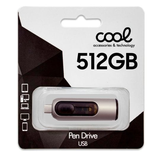 Cool Pen Drive USB 3.0 512GB Tipo-C / USB (2 en 1) Plata
