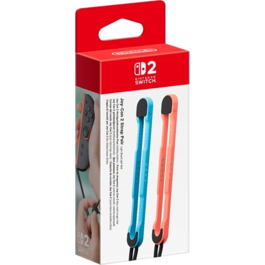 Paire de dragonnes Joy-Con bleu clair/rouge clair pour Nintendo Switch 2