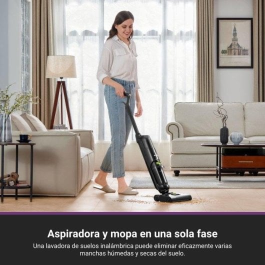 Aspirateur sans Fil Laveur Eureka NEW400 120W 30min Réservoir 0,6L/0,4L Noir