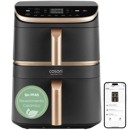 Airfryer Cosori Turbo Tower Pro Smart Chef Edition 10.8L 2630W WiFi Keramisch