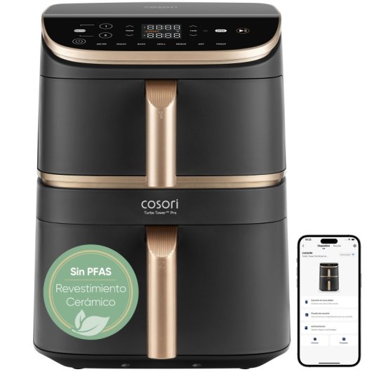 Friggitrice ad Aria Cosori Turbo Tower Pro Smart Chef Edition 10.8L 2630W WiFi Doppio Cestello