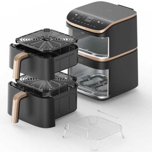 Cosori Turbo Tower Pro Smart Chef Edition Heißluftfritteuse, 10,8 l, 2630 W, Schwarz