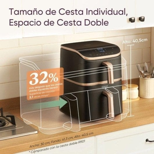 Freidora de aire Cosori Turbo Tower Pro Smart Chef Edition 10,8L 2630W WiFi Dual Zone
