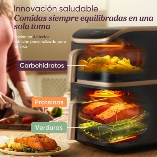Cosori Turbo Tower Pro Smart Chef Edition Heißluftfritteuse, 10,8 l, 2630 W, Schwarz
