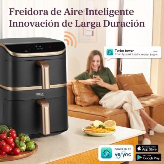 Cosori Turbo Tower Pro Smart Chef Edition Heißluftfritteuse, 10,8 l, 2630 W, Schwarz