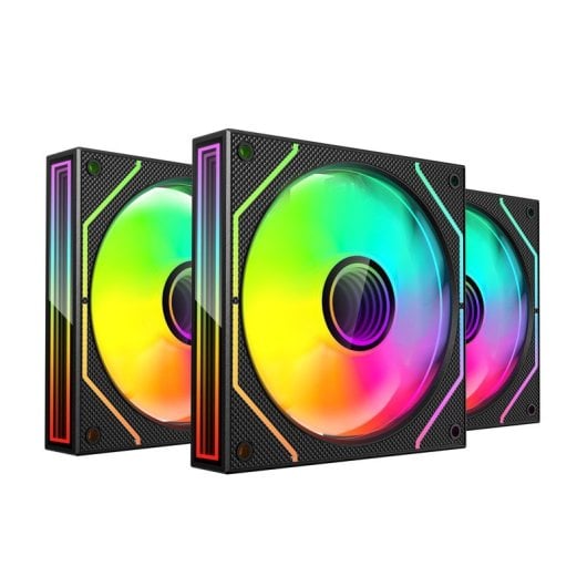 Mars Gaming Mf-3dprokit Kit 3x Ventiladores Pwm Fdb 120mm Argb Infinity Mirror Hub Negro