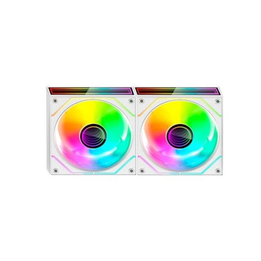 Mars Gaming MF-3DPROX2 Kit 2x Ventoinhas PWM FDB 120mm ARGB Triple Infinity Mirror 360° Brancas