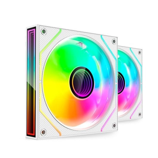 Mars Gaming MF-3DPROX2 Kit 2x Ventoinhas PWM FDB 120mm ARGB Triple Infinity Mirror 360° Brancas