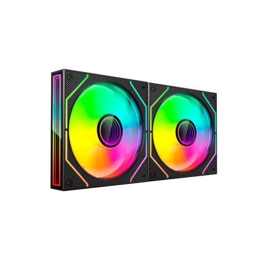 Mars Gaming MF-3DPROX2 Kit 2x Ventoinhas PWM FDB 120mm ARGB Triple Infinity Mirror 360° Pretas