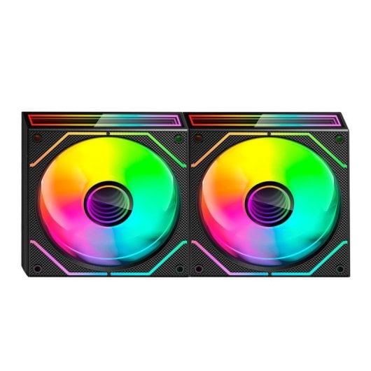 Mars Gaming MF-3DPROX2 Kit 2x Ventoinhas PWM FDB 120mm ARGB Triple Infinity Mirror 360° Pretas