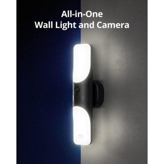 Câmera de vigilância Eufy Wired Wall Light CAM S100 2K Visão Noturna Externa IA Áudio Bidirecional Alarme Controle por Voz