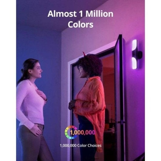 Câmera de vigilância Eufy Wired Wall Light CAM S100 2K Visão Noturna Externa IA Áudio Bidirecional Alarme Controle por Voz