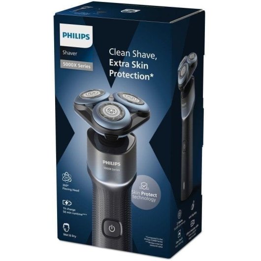 Rasoir pour Visage Philips Shaver 5000X X5006/00 Sans Fil 50min Sec et Humide 3 Têtes Charge Rapide