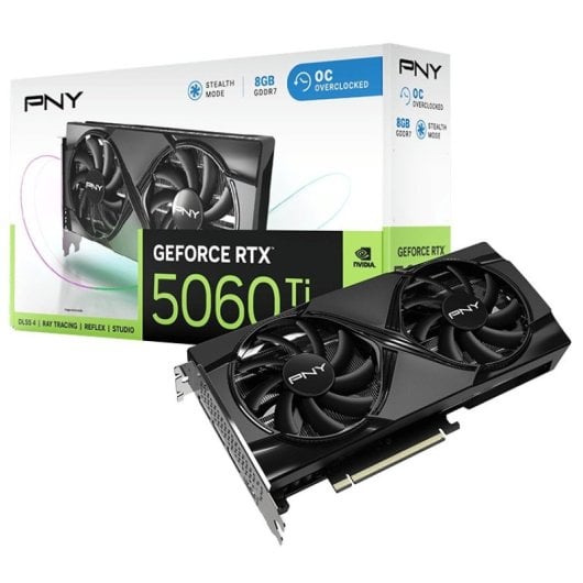 PNY GeForce RTX 5060 Ti Overclocked Dual Fan 8GB GDDR7 Reflex 2 RTX AI DLSS4
