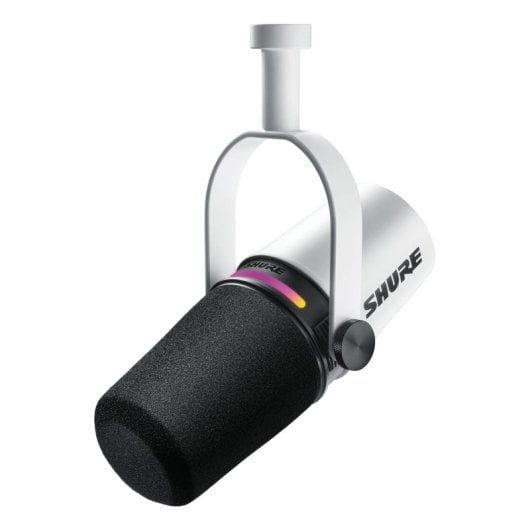 Microphone dynamique USB/XLR Shure MV7+ pour diffusion de podcasts, blanc