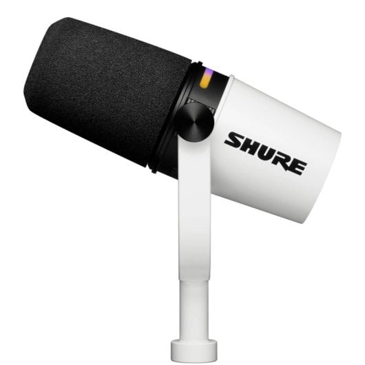 Microphone dynamique USB/XLR Shure MV7+ pour diffusion de podcasts, blanc
