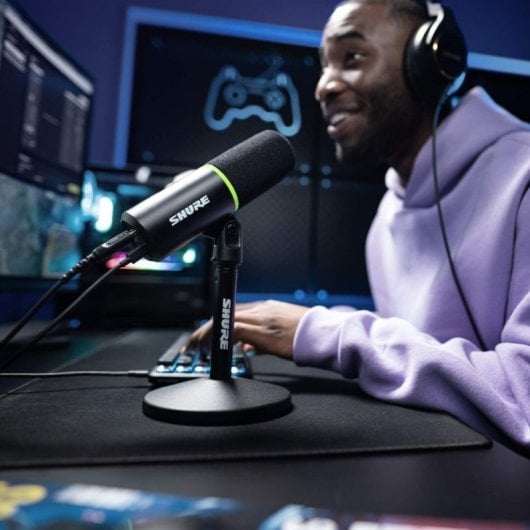 Shure MV6 Microfone Condensador USB para Podcast, Gravação e Streaming Preto