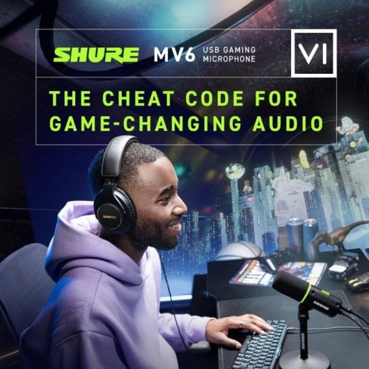 Shure MV6 Microfone Condensador USB para Podcast, Gravação e Streaming Preto