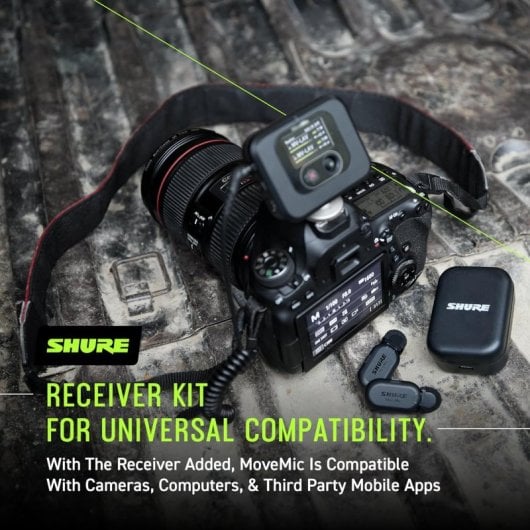 Shure MoveMic Two Micrófonos Inalámbricos Duales para Móvil y Cámara Negro