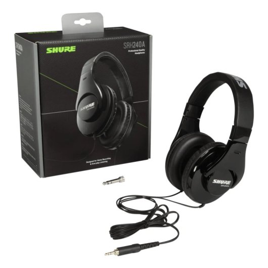 Shure SRH240A Kopfhörer Kabelgebunden Kopfband Musik Schwarz