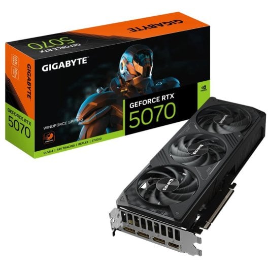 Scheda grafica Gigabyte GeForce RTX 5070 WINDFORCE SFF da 12 GB GDDR7 Reflex 2 RTX AI DLSS4