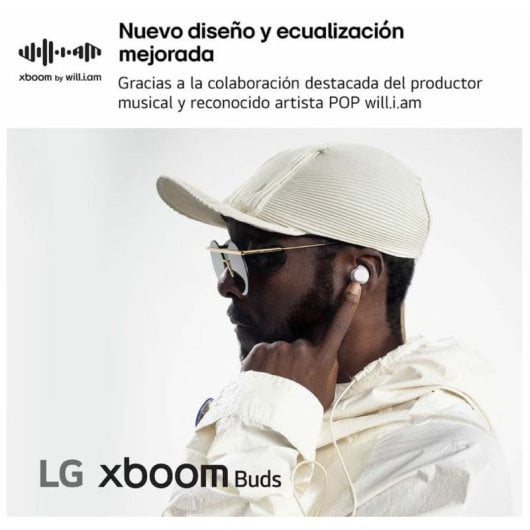 Écouteurs Bluetooth LG xboom Buds avec réduction active du bruit, noir