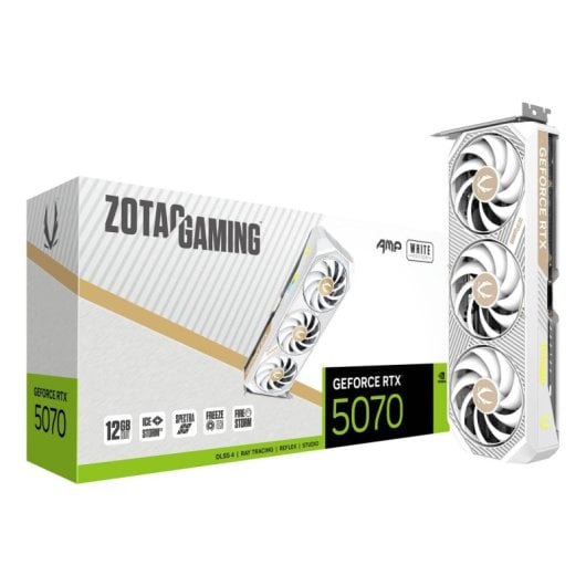 Carte Graphique ZOTAC GAMING GeForce RTX 5070 AMP White Edition 12GB GDDR7 Reflex 2 RTX AI DLSS4