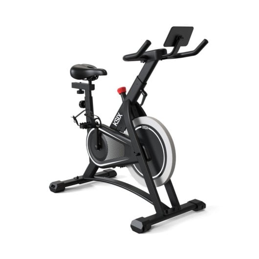 Ksix Kb01 Bicicleta Estática Indoor con Soporte Ajustable Compatible con Kinomap y Zwift, Negra
