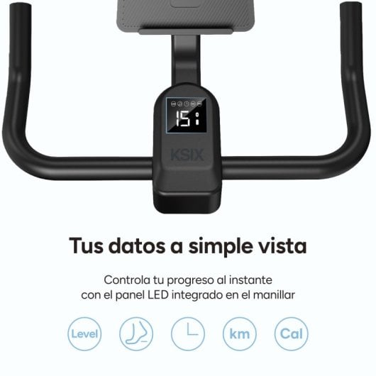 Ksix Kb01 Bicicleta Estática Indoor con Soporte Ajustable Compatible con Kinomap y Zwift, Negra