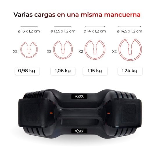 Ksix Mancuerna Ajustable 11Kg 8 Discos Incluidos