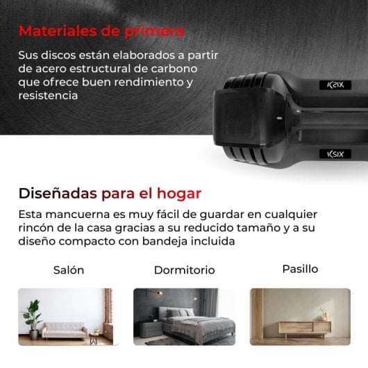 Ksix Mancuerna Ajustable 11Kg 8 Discos Incluidos