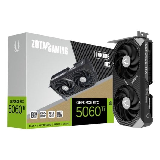 Tarjeta Gráfica Zotac GAMING GeForce RTX 5060 Ti Twin Edge OC 8GB GDDR7 Reflex 2 RTX AI DLSS4