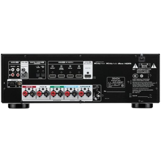 Denon AVR-X580BT Recetor AV UltraHD 8K com 5.2 Canais, Bluetooth e Dolby DTS-HD Preto