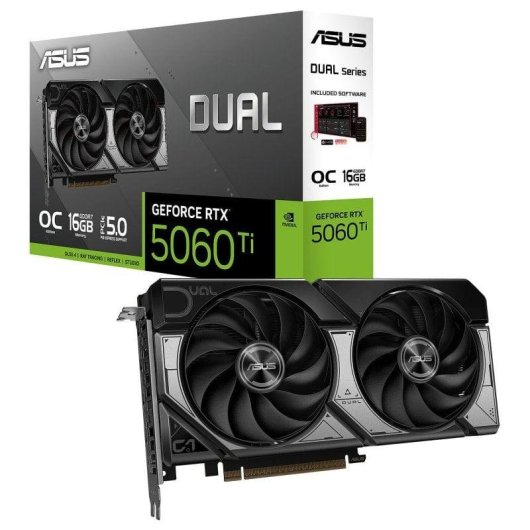 Grafikkarte ASUS GeForce RTX 5060 Ti DUAL OC 16GB GDDR7 Reflex 2 RTX AI DLSS4