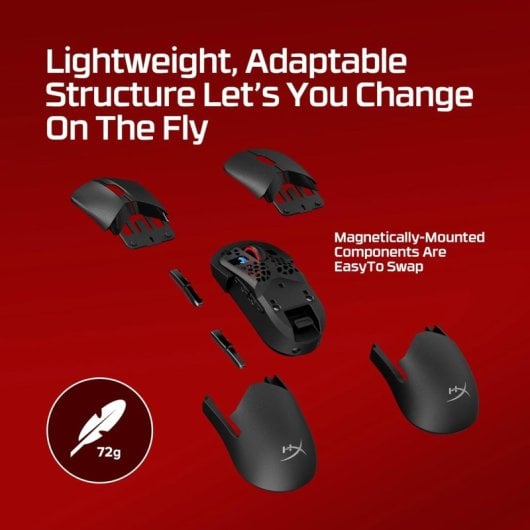 HyperX Pulsefire Saga Pro Ratón Inalámbrico Gaming RGB 12 Botones Negro