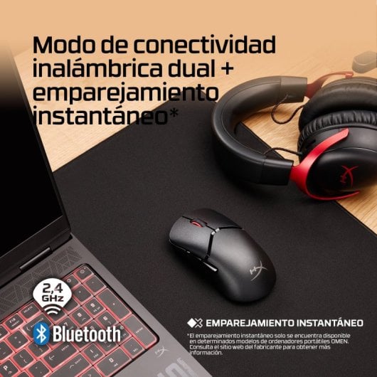 HyperX Pulsefire Saga Pro Ratón Inalámbrico Gaming RGB 12 Botones Negro