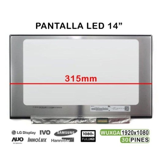 Ecrã LED 14" Portátil B140HAN04.0 B140HAN04.1 B140HAN04.3 315mm FHD 30 Pins