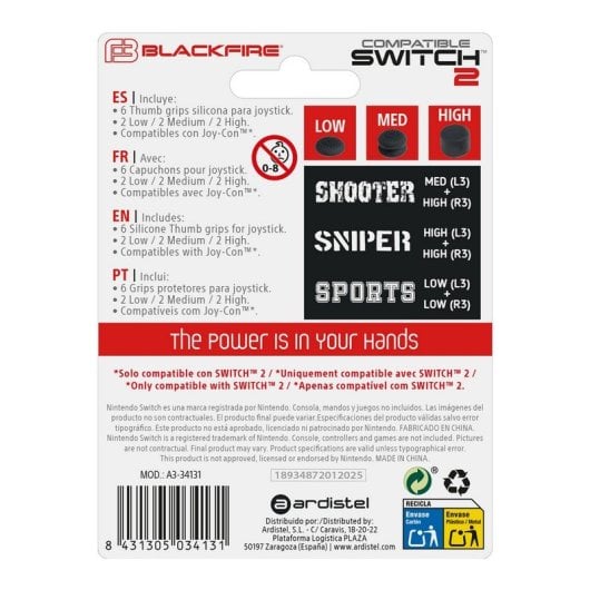 Blackfire Kit de Grips de Precisão 6-em-1 para Nintendo Switch 2